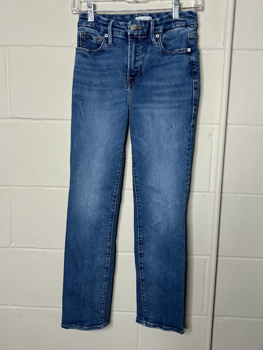 Good American Jeans Womens 2 Good Legs Straight Curve Stretchy Gap Proof Waist